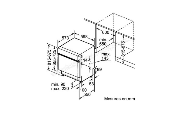 SIEMENS SN55L602EU - Sch&eacute;ma d'encastrement