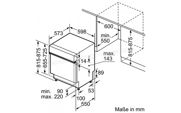SIEMENS SN55N532EU - Sch&eacute;ma d'encastrement