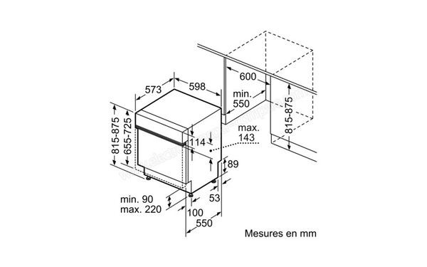 SIEMENS SN55P581EU - Sch&eacute;ma d'encastrement