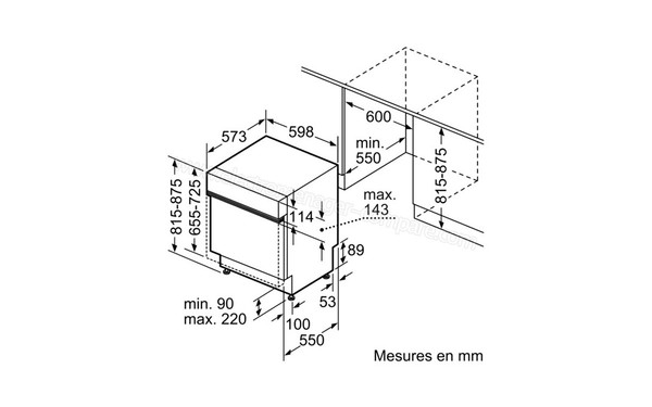 SIEMENS SN55P681EU - Sch&eacute;ma d'encastrement