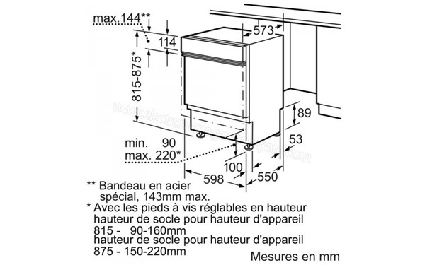SIEMENS SN56M697EU - Sch&eacute;ma d'encastrement 1