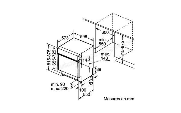 SIEMENS SN56N597EU - Sch&eacute;ma d'encastrement