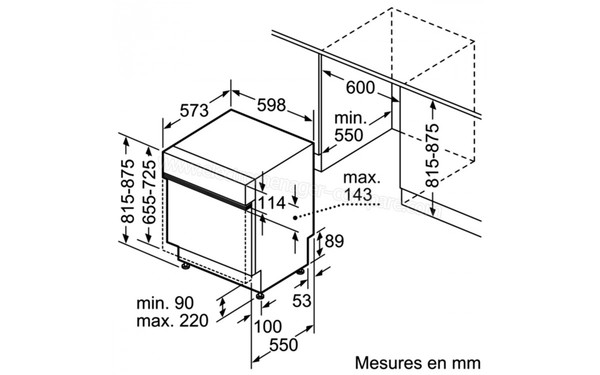 SIEMENS SN578S03TE - Schema d'encastrement