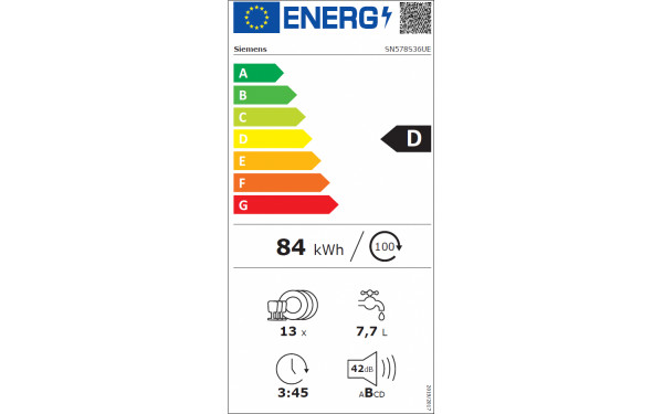 SIEMENS SN578S36UE - &Eacute;tiquette &eacute;nergie v2