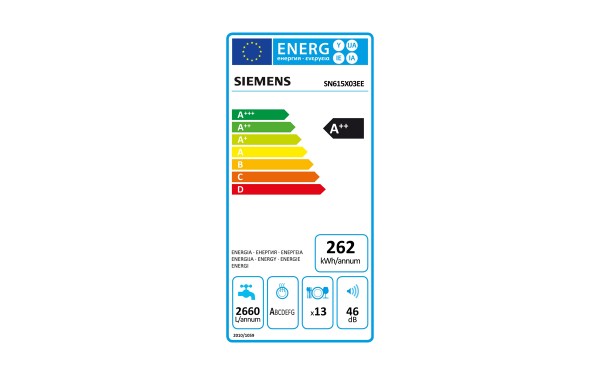 SIEMENS SN615X03EE - &Eacute;tiquette &eacute;nergie