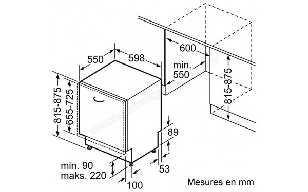 SIEMENS SN64M031EU - Sch&eacute;ma d'encastrement