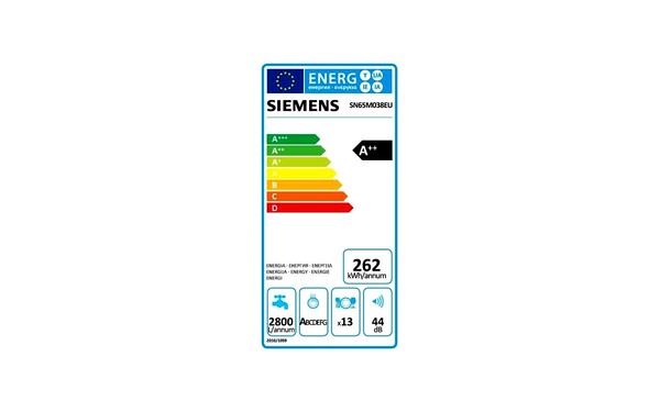 SIEMENS SN65M038EU - &Eacute;tiquette &eacute;nergie
