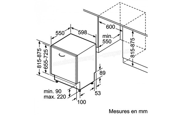 SIEMENS SN66M095EU - Schema d'encastrement