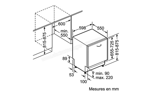SIEMENS SN678D02TE - Sch&eacute;ma d'encastrement