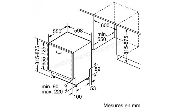SIEMENS SN678X03TE - Schema d'encstrement