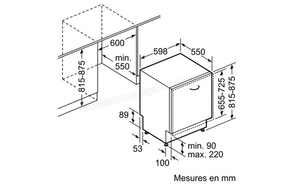 SIEMENS SN678X36TE - Sch&eacute;ma d'encastrement