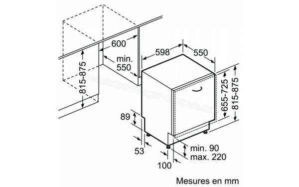SIEMENS SN858X04PE - Sch&eacute;ma d'encastrement