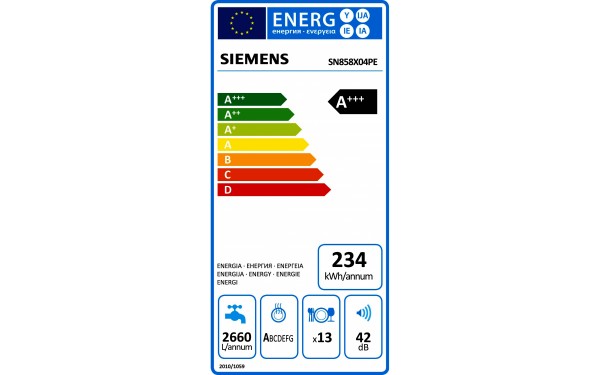 SIEMENS SN858X04PE - &Eacute;tiquette &eacute;nergie