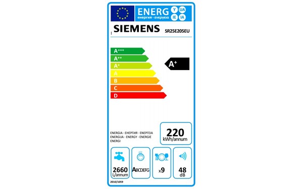 SIEMENS SR25E205EU - &Eacute;tiquette &eacute;nergie