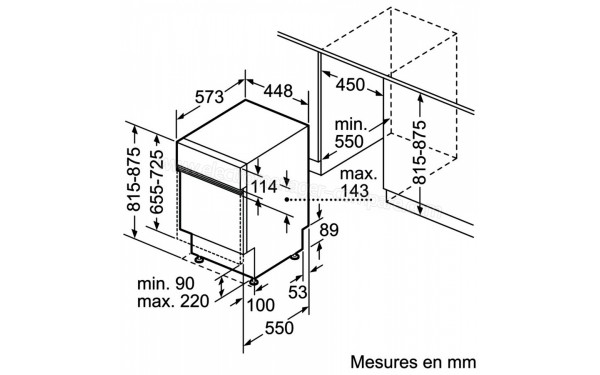 SIEMENS SR536S01ME - Sch&eacute;ma d'encastrement