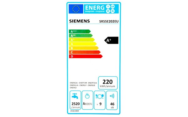 SIEMENS SR55E202EU - &Eacute;tiquette &eacute;nergie