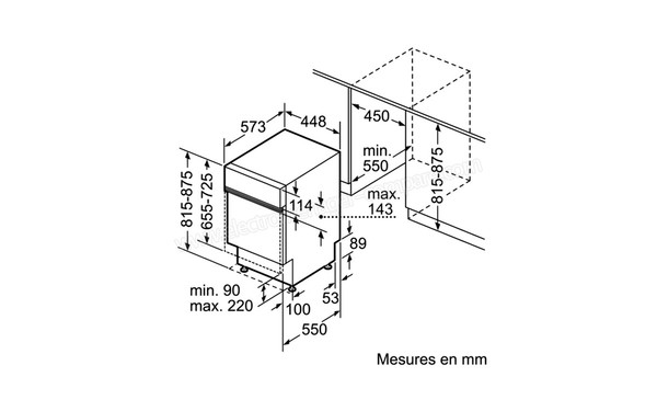 SIEMENS SR55E404EU - Sch&eacute;ma d'encastrement