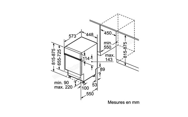 SIEMENS SR55E504EU - Sch&eacute;ma d'encastrement