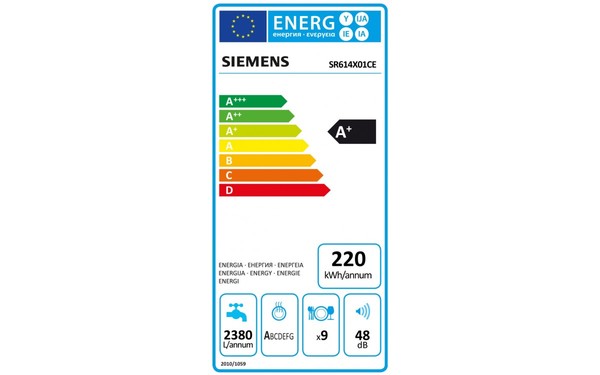 SIEMENS SR614X01CE - &Eacute;tiquette &eacute;nergie