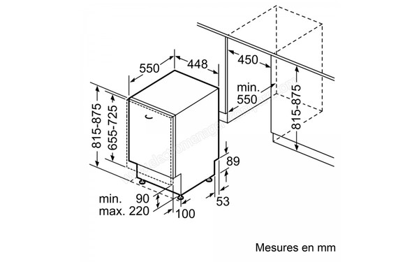 SIEMENS SR65E007EU - Sch&eacute;ma d'encastrement