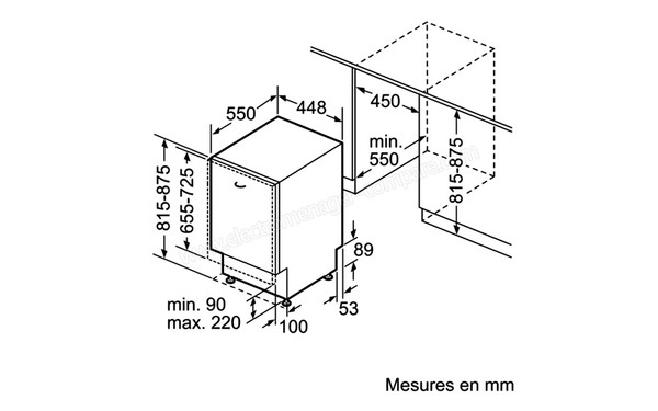 SIEMENS SR65N031EU - Sch&eacute;ma d'encastrement