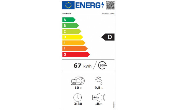 SIEMENS SR93EX28ME - &Eacute;tiquette &eacute;nergie v2