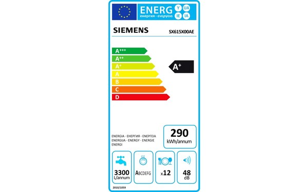 SIEMENS SX615X00AE - &Eacute;tiquette &eacute;nergie
