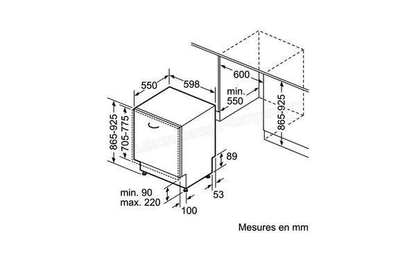 SIEMENS SX65M091EU - Sch&eacute;ma d'encastrement
