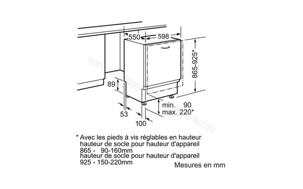 SIEMENS SX66P093EU - Sch&eacute;ma d'encastrement