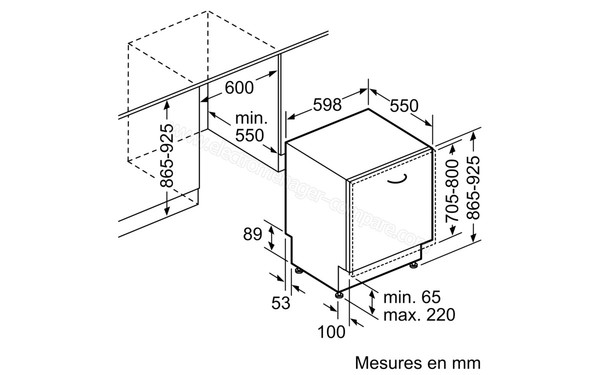 SIEMENS SX736X03ME - Sch&eacute;ma d'encastrement