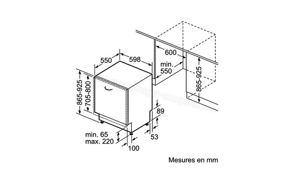 SIEMENS SX76N095EU - Sch&eacute;ma d'encastrement