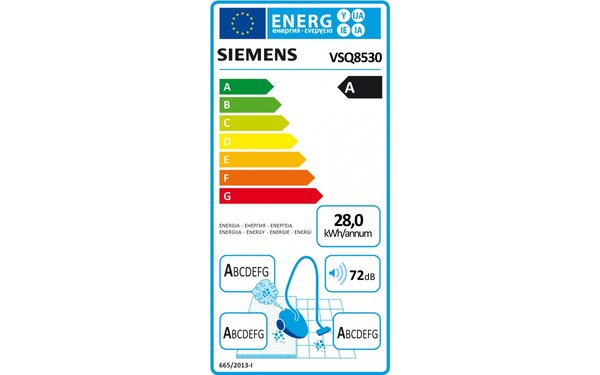 SIEMENS VSQ8530 - &Eacute;tiquette &eacute;nergie