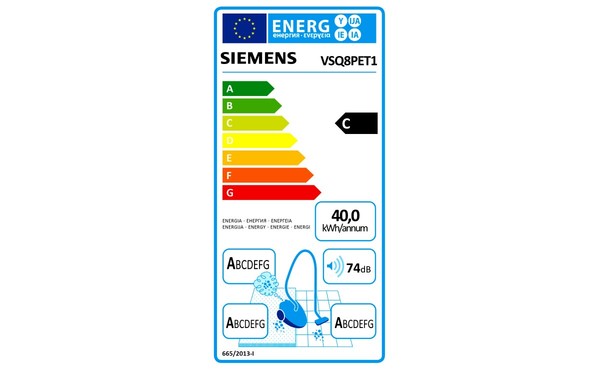 SIEMENS VSQ8PET1 - &Eacute;tiquette &eacute;nergie