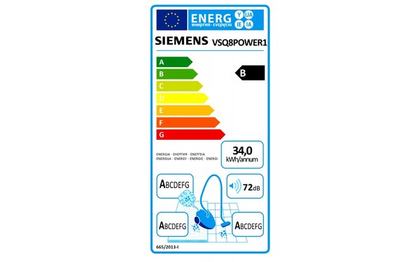 SIEMENS VSQ8POWER1 - &Eacute;tiquette &eacute;nergie