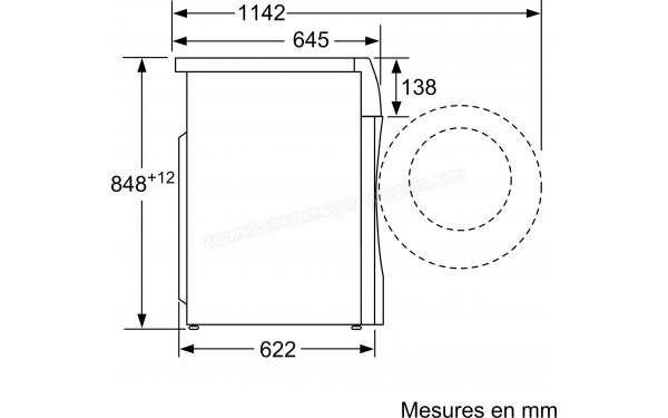 SIEMENS WD4HU500FF - Dimensions