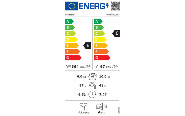 SIEMENS WD4HU500FF - &Eacute;tiquette &eacute;nergie v2
