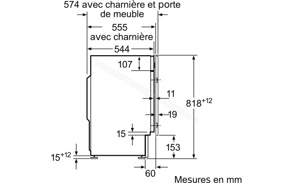 SIEMENS WI12W347FF - Dimensions