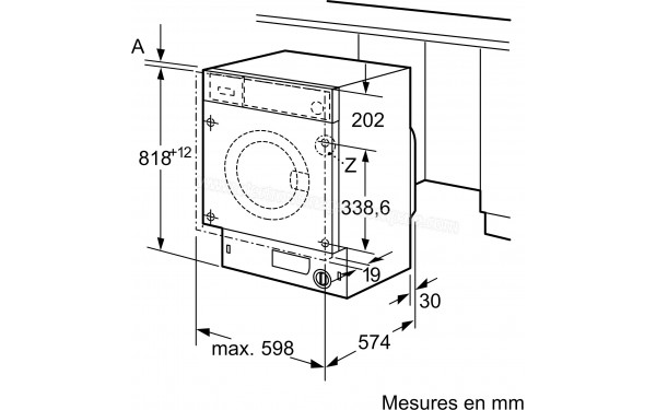 SIEMENS WI12W348FF - Dimensions