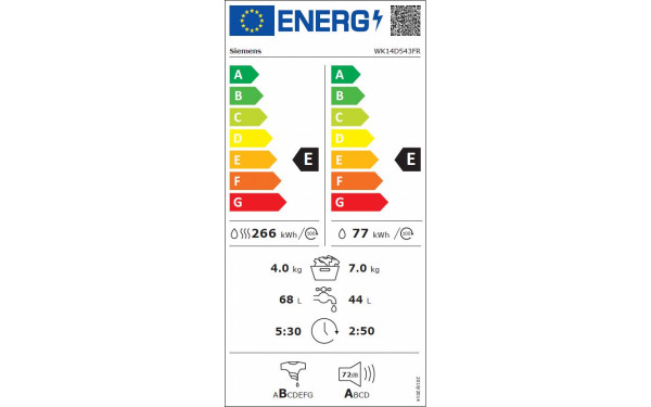 SIEMENS WK14D543FR - &Eacute;tiquette &eacute;nergie v2