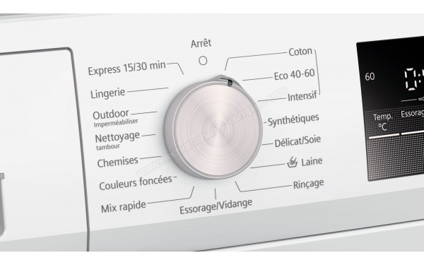 SIEMENS WM12N108FF - Vue des programmes