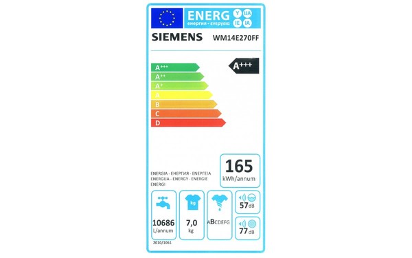 SIEMENS WM14E270FF - &Eacute;tiquette &eacute;nergie