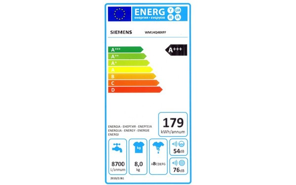 SIEMENS WM14Q48XFF - &Eacute;tiquette &eacute;nergie