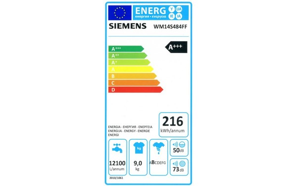 SIEMENS WM14S484FF - &Eacute;tiquette &eacute;nergie