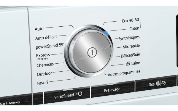 SIEMENS WM14VEH0FR - Vue des programmes
