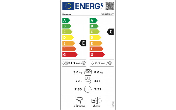 SIEMENS WN34A100FF - &Eacute;tiquette &eacute;nergie v2