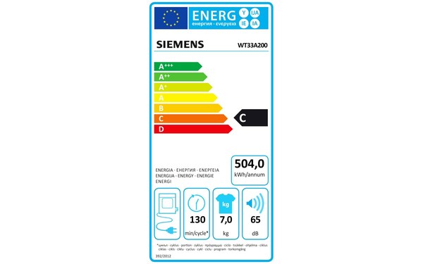 SIEMENS WT33A200 - &Eacute;tiquette &eacute;nergie