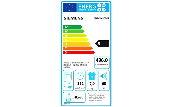 SIEMENS WT43N200FF - &Eacute;tiquette &eacute;nergie