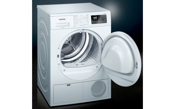 SIEMENS WT43N207FF - Vue 3/4 gauche avec hublot ouvert