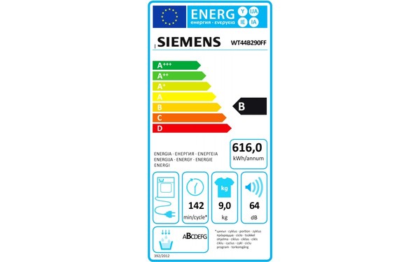 SIEMENS WT44B290FF - &Eacute;tiquette &eacute;nergie