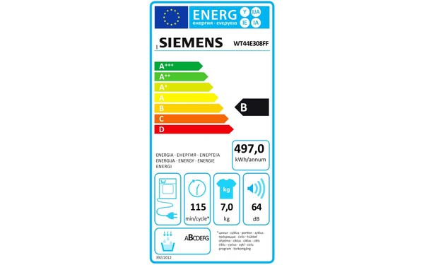 SIEMENS WT44E308FF - &Eacute;tiquette &eacute;nergie